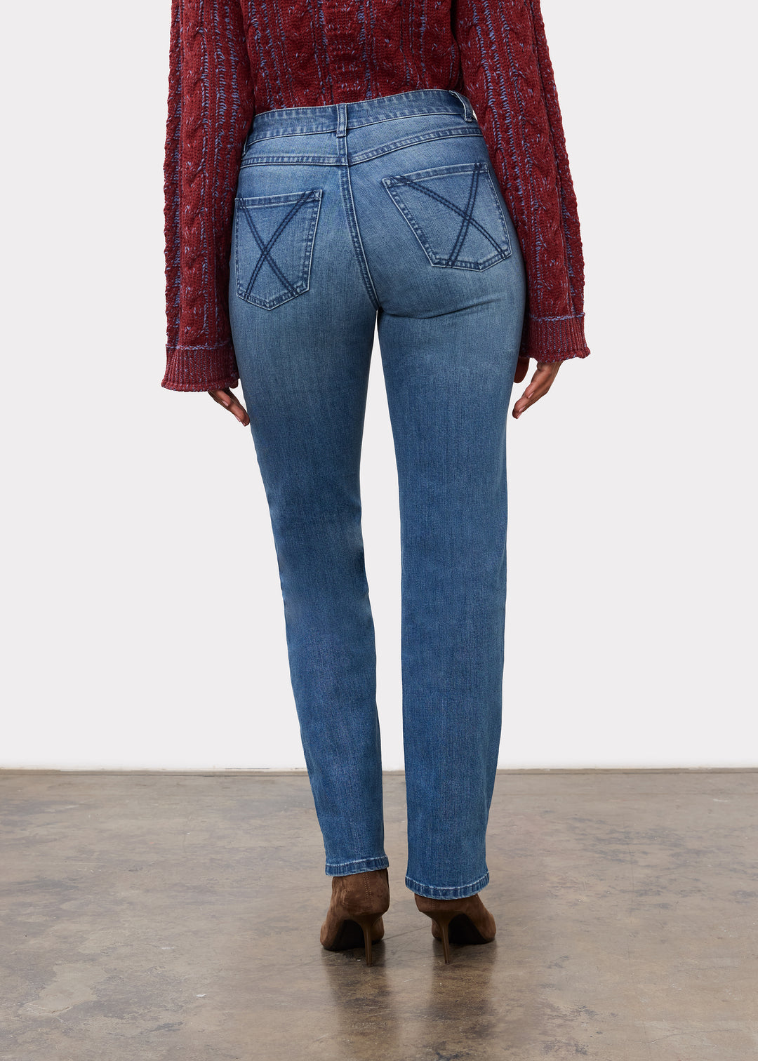 FDJ Christina Straight Leg w/ Argyle Embroidery 5153779-IND Indigo