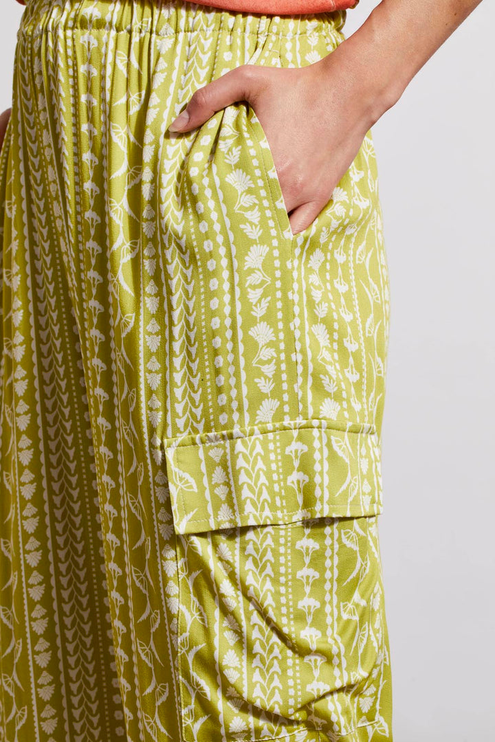Tribal Border Print Cargo Pant 5429O-1434-2173 Pear