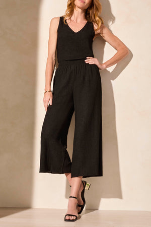 Tribal Flowy Pull-On Wide Crop Pant 5832O-5249-0002 Black