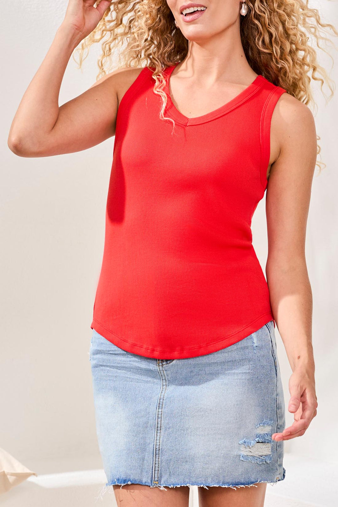 Tribal "Wear 2 Ways" Tank Top 6076O-4926-2536 Coral Red