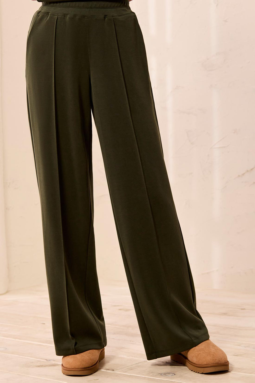 Tribal Pull-On Knit Pant w/ Pintucks 6295O-5032-3376 Cedar Green
