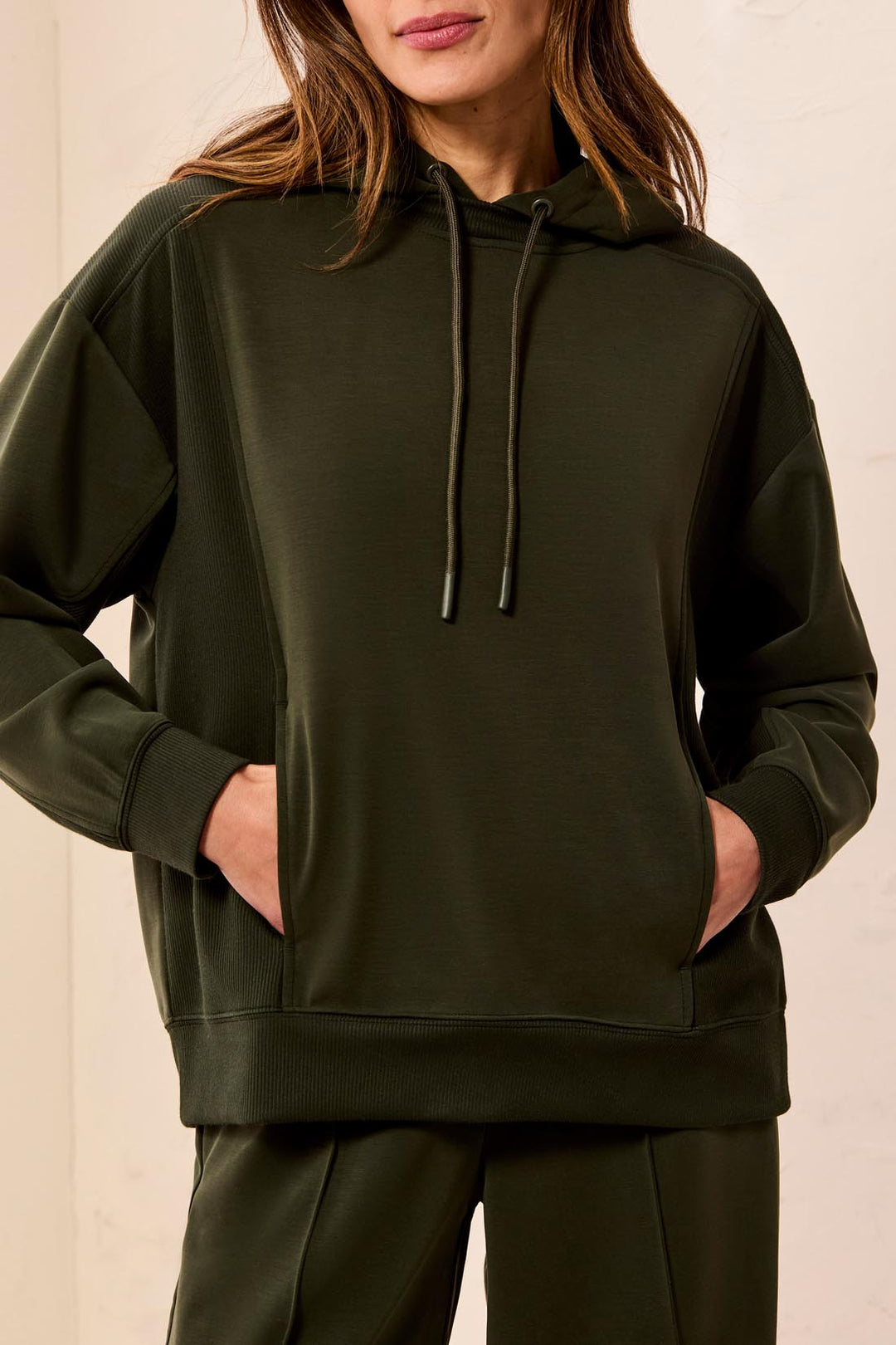 Tribal Combo Fabric Hoodie w/ Pockets 6296O-5032-3376 Cedar Green