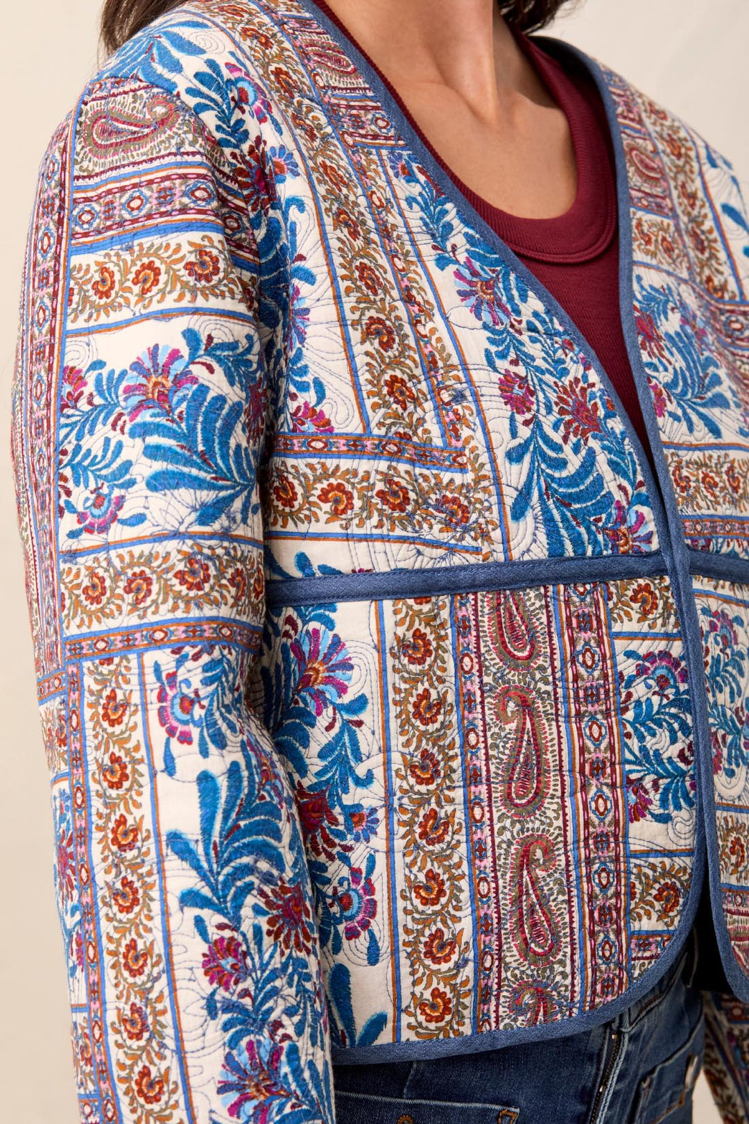 Tribal Reversible Quilted Jacket 6362O-5609-3363 Sharp Blue