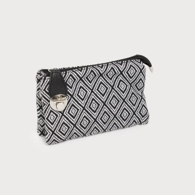 Caracol Handbag 7012-AZT-B Black/White Combo