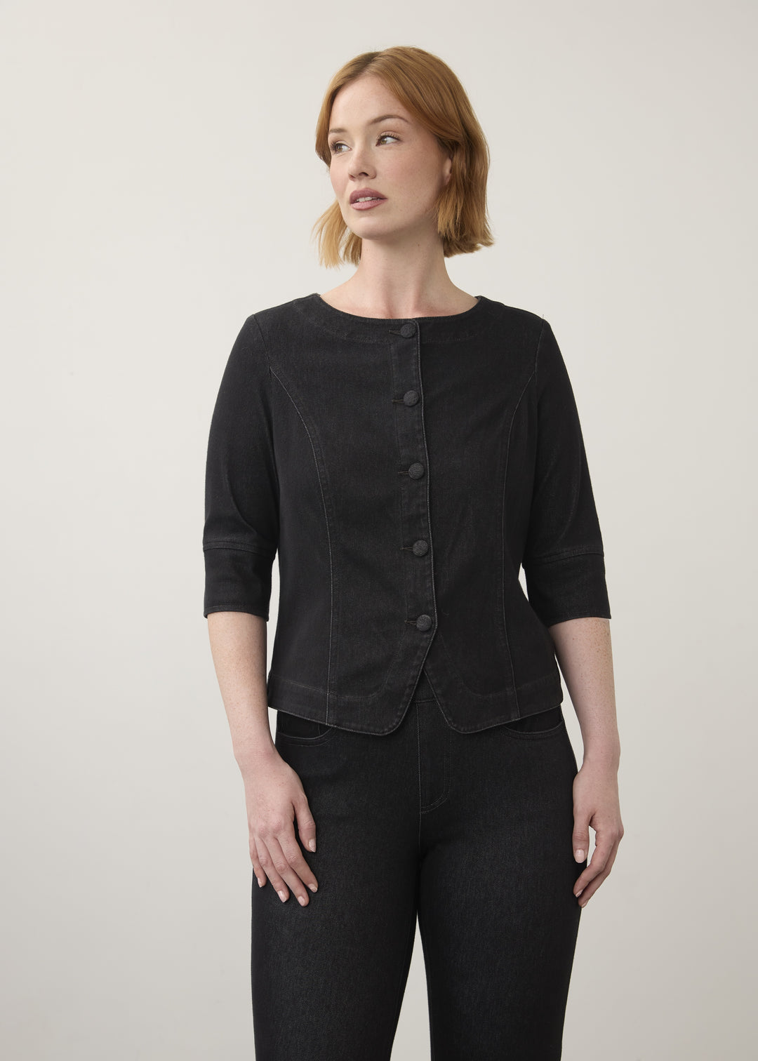 FDJ French Dressing Lightweight Denim Shirt Jacket 7023131-CRB Carbon Black
