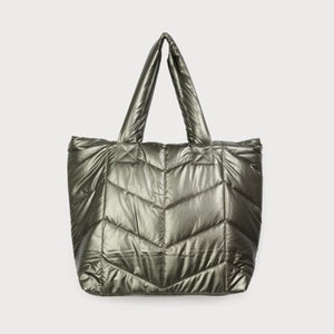 Caracol Quilted Tote w/ Zip and Inside Pocket 7142-ARM Army Green