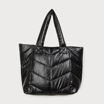 Caracol Quilted Tote w/ Zip and Inside Pocket 7142-BLK Black