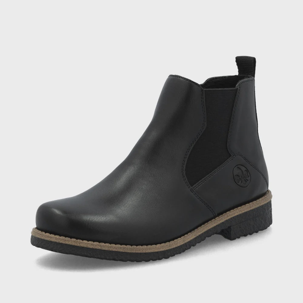 Rieker Ankle Boot w/ Side Zip 73557-01 Black