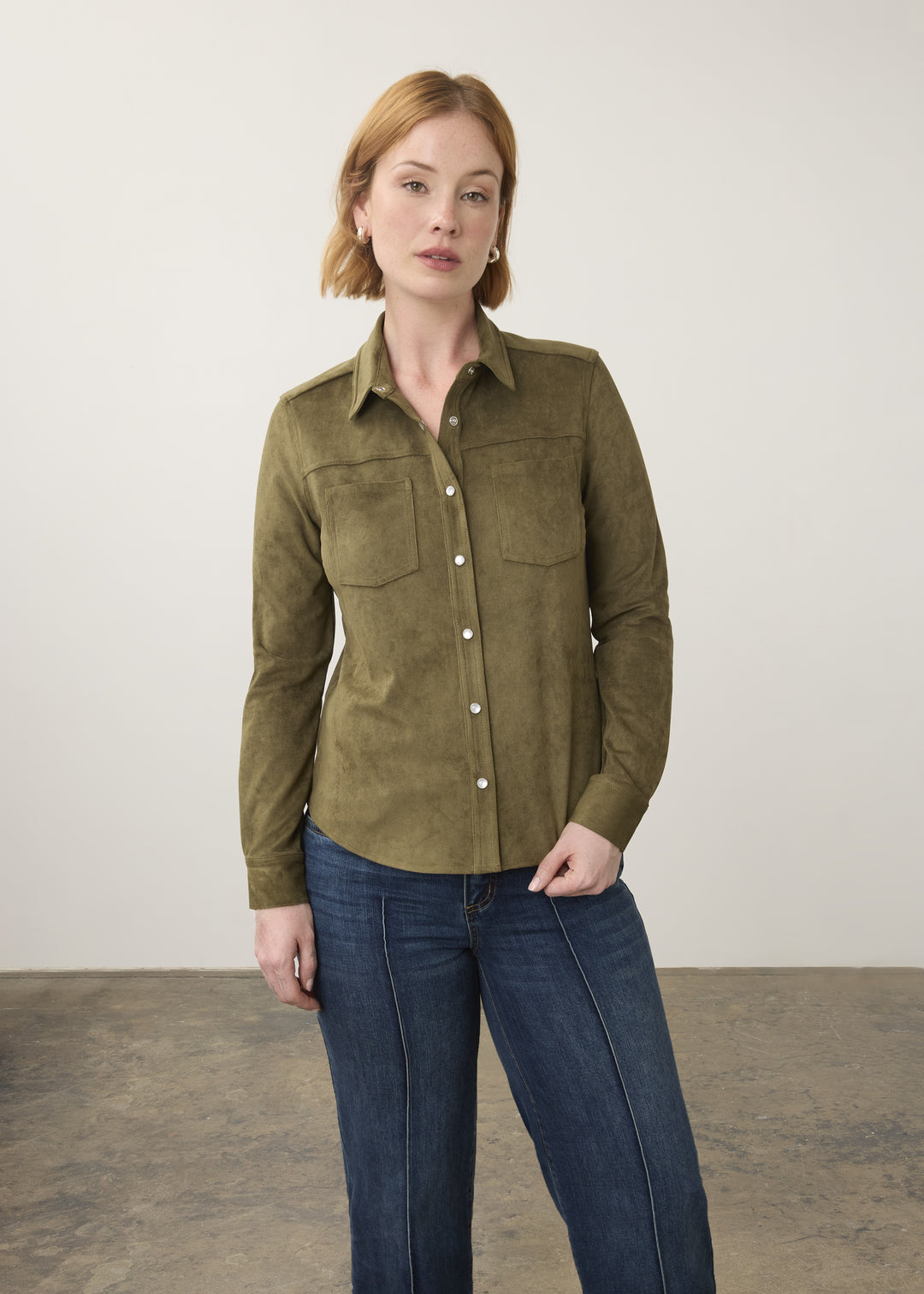 FDJ Long Sleeve Suade Shirt 7476196-OLV Olive