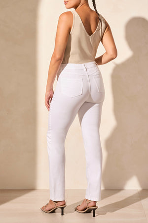 Tribal Sophia Curvy Hugging Straight Jean 7572O-2020W-0001 White