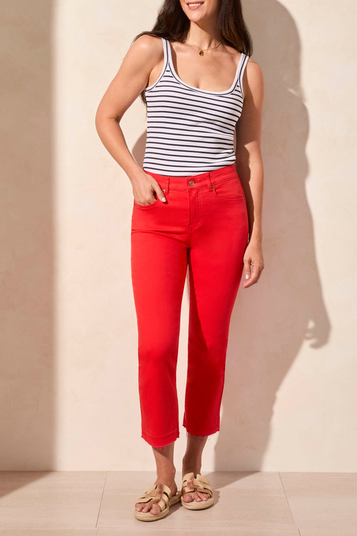 Tribal Sophia 5-Pocket Micro Flare Capri 7735O-2020W-3180 Bayberry