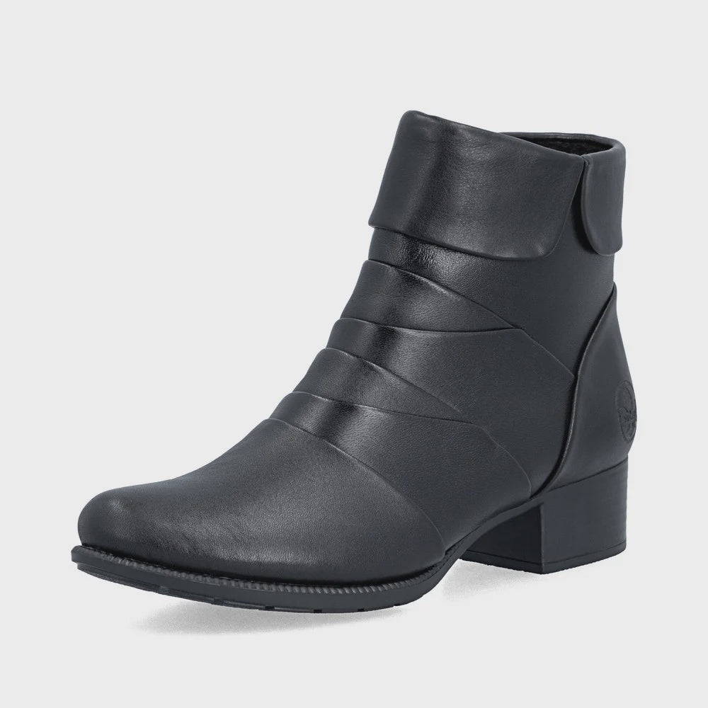 Rieker Ankle Boot w/ Side Zip 78665-00 Black