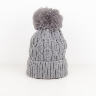 Caracol Knitted Touque w/ Pom Pom 8002-GRY Grey