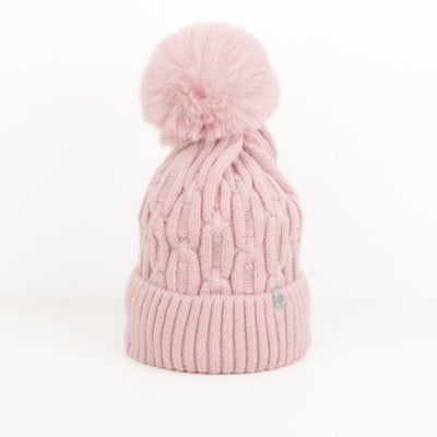 Caracol Knitted Touque w/ Pom Pom 8002-PNK Pink