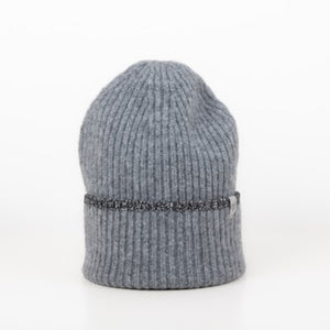 Caracol Soft Touque w/ Lurex Trim 8003-GRY Grey