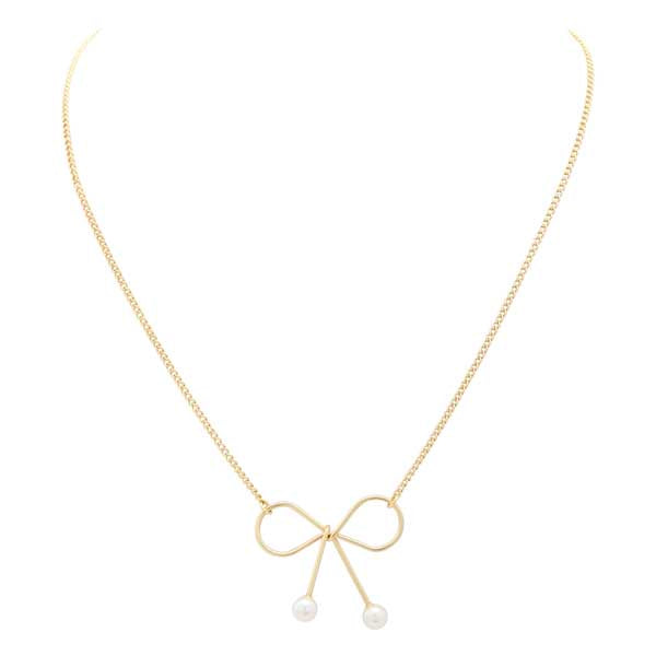 Merx Bow Necklace 85-26007-1 Gold