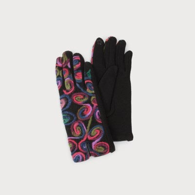 Caracol Stretch Knit Gloves w/ Yarn Detail 9000-FLW