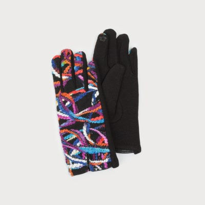 Caracol Stretch Knit Gloves w/ Yarn Detail 9000-MIX