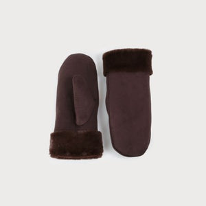 Caracol Puffer Mitts w/ Faux Fur Cuff 9008-BRN Brown