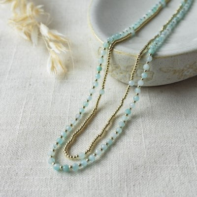 Glee Jewellery Always Necklace - Gold/Amazonite