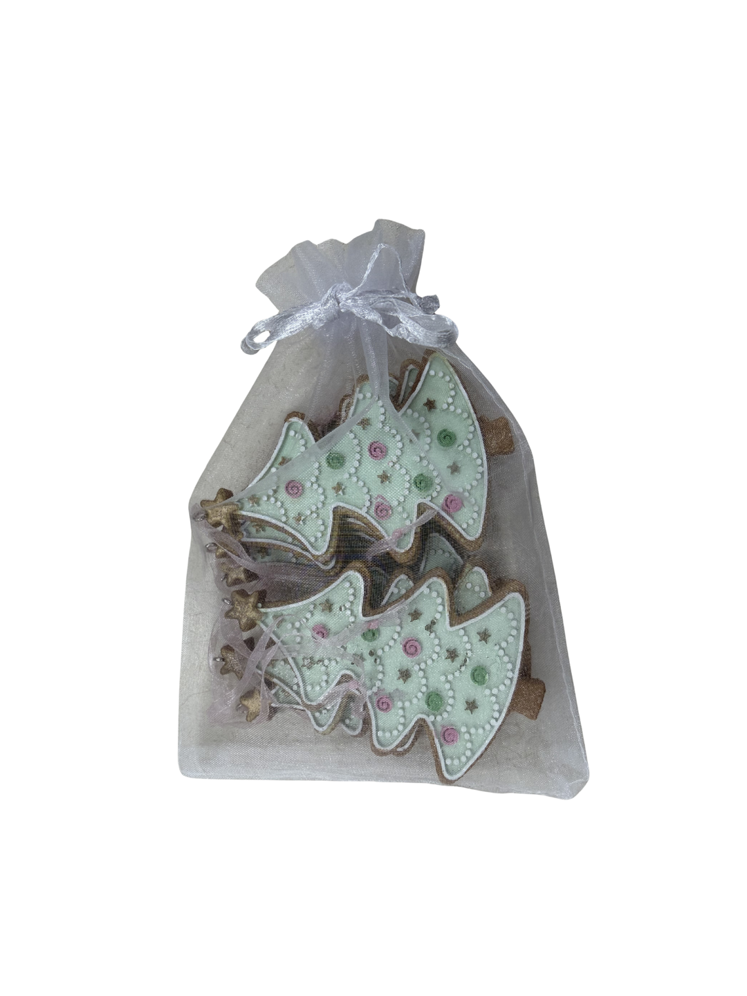 Silver Tree Gingerbread Tree Ornaments - Set of 6 - Mint
