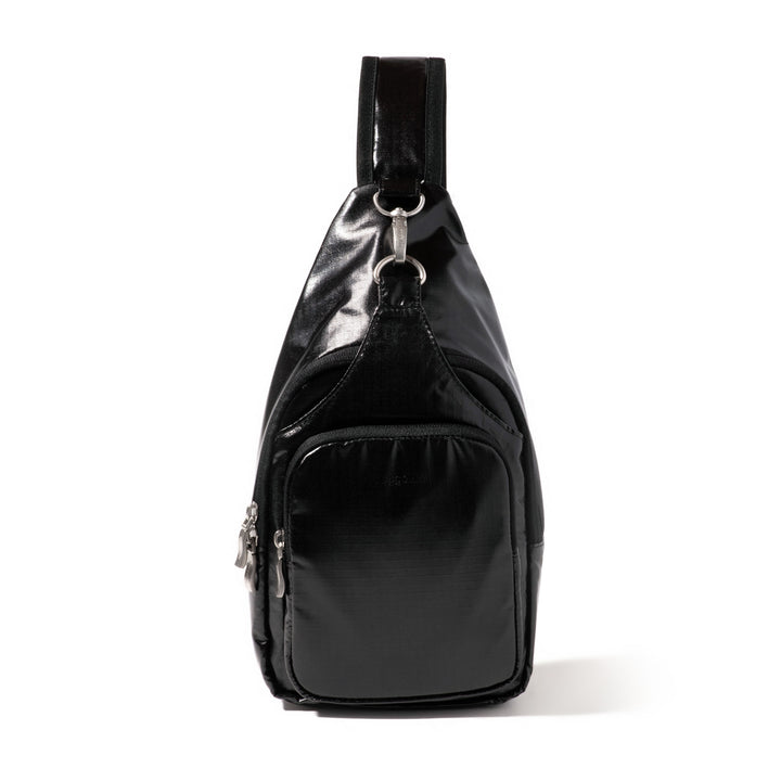 Baggallini Central Park Sling CEP754-Black Gloss Ripstop Nylon