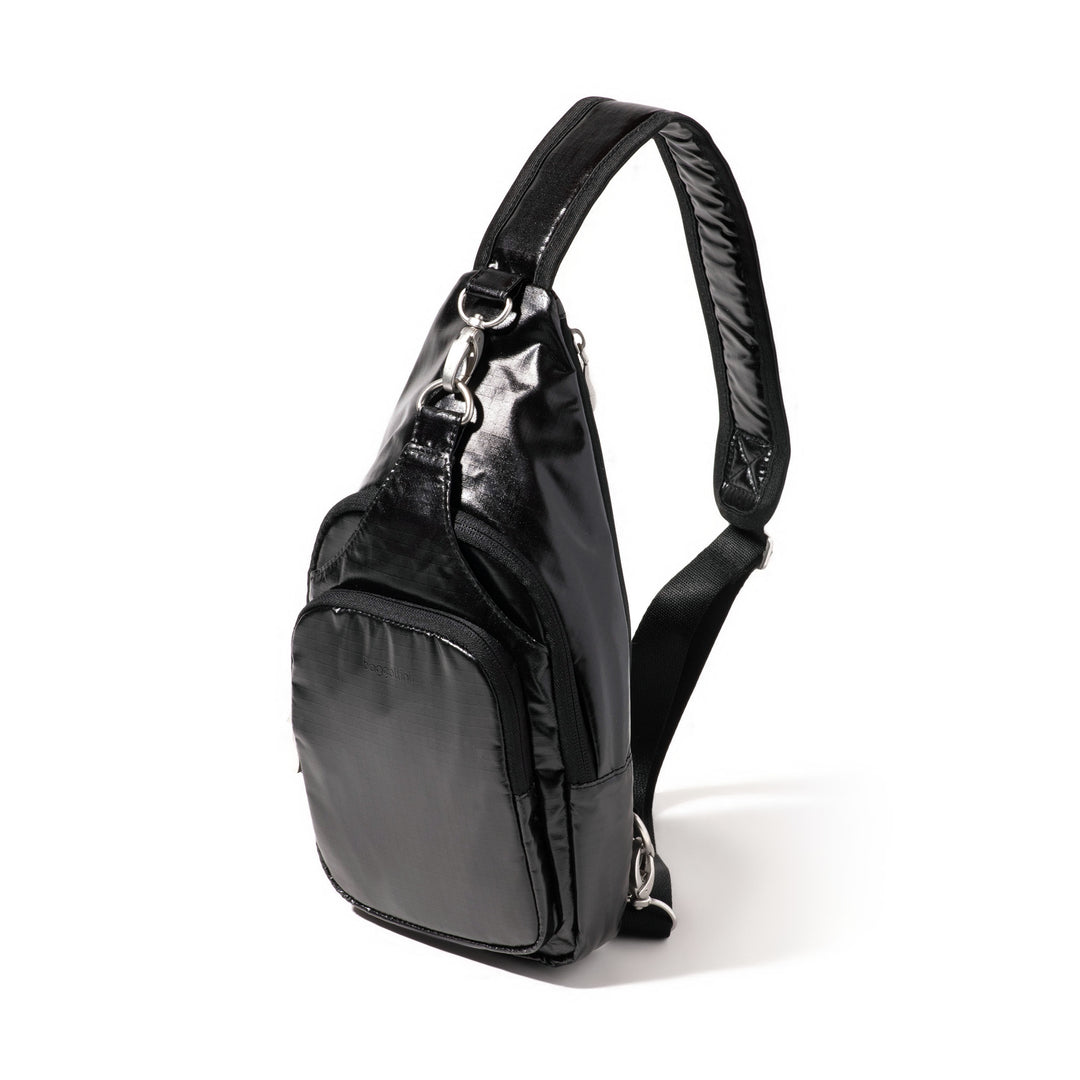 Baggallini Central Park Sling CEP754-Black Gloss Ripstop Nylon