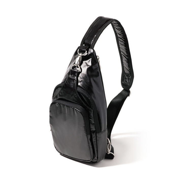 Baggallini Central Park Sling CEP754-Black Gloss Ripstop Nylon