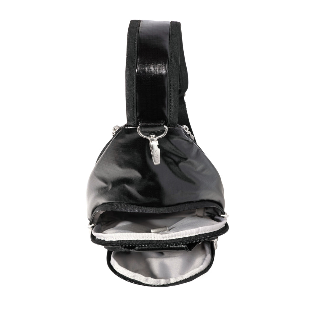 Baggallini Central Park Sling CEP754-Black Gloss Ripstop Nylon
