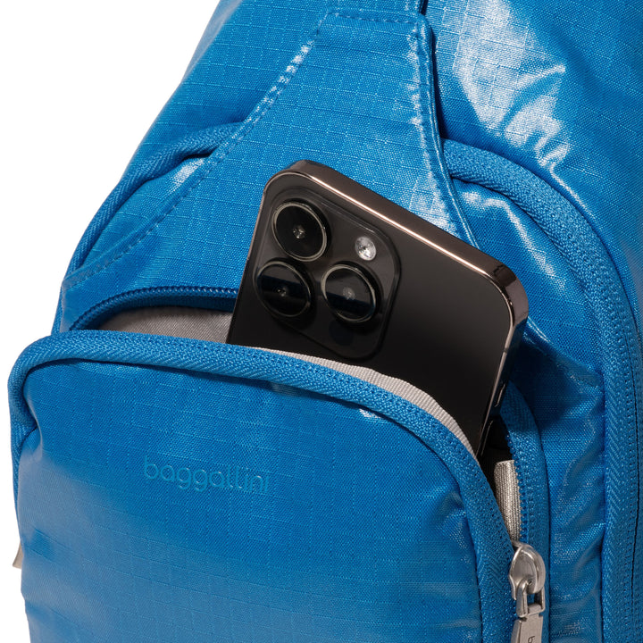Baggallini Central Park Sling CEP754-Cerulean Gloss Ripstop Nylon