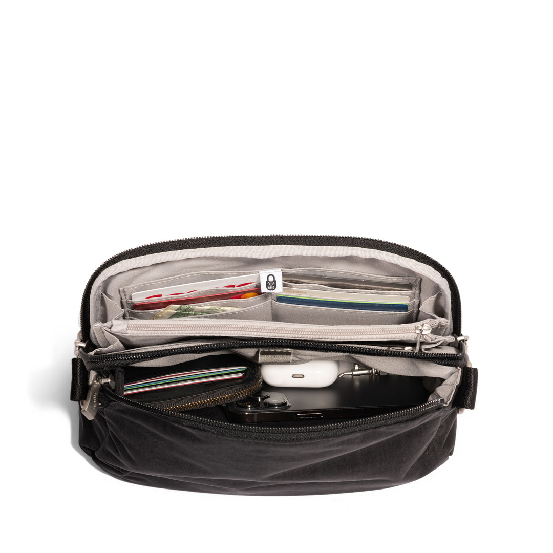 Baggallini Coastal Flip Lock Crossbody CFC960-Black