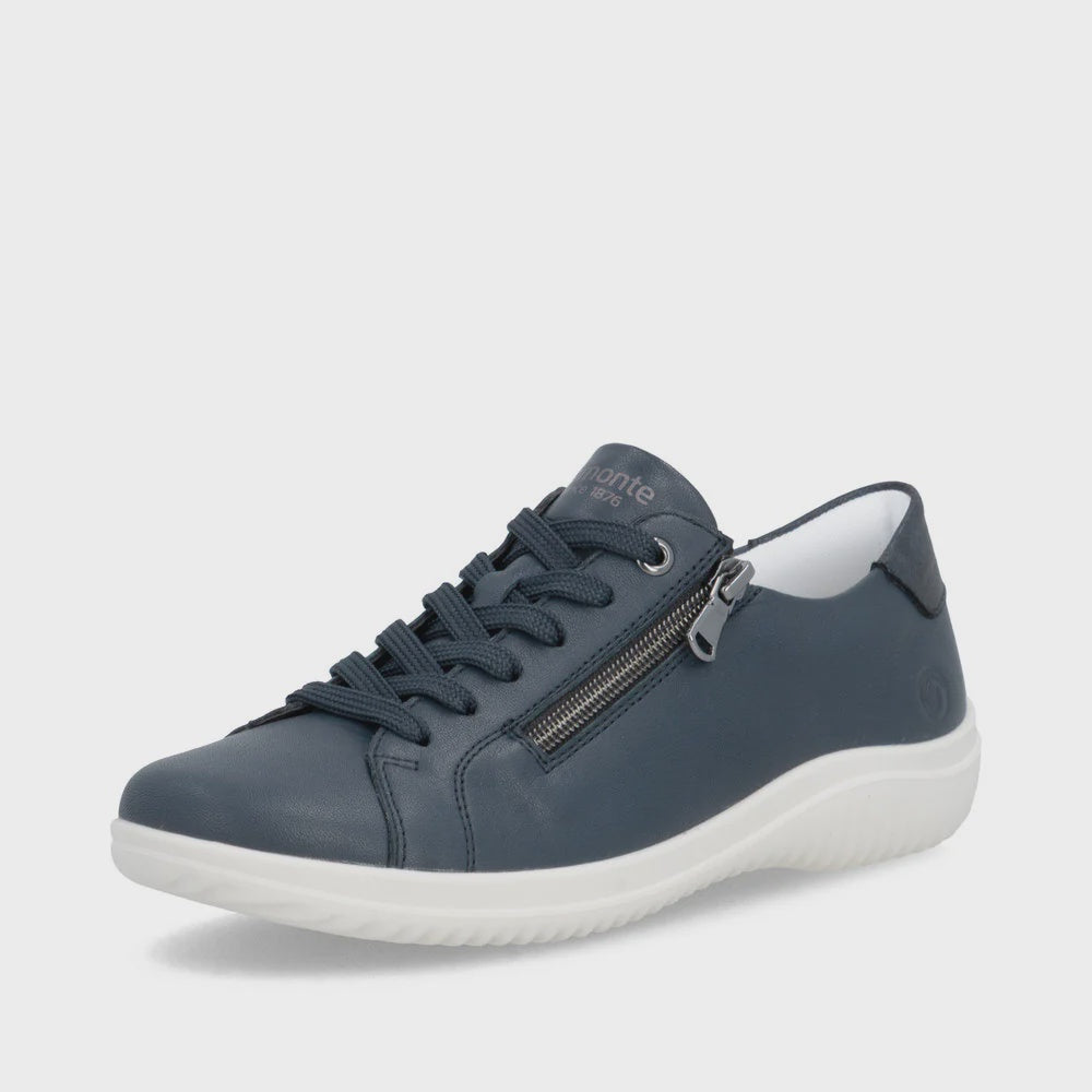 Womens Rieker Sneaker w/ Side Zip D1E03-15 Navy Leather