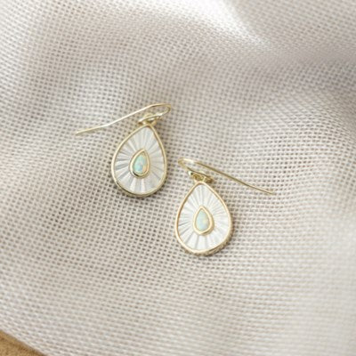 Glee Dewdrop Earring - Gold/Opalite