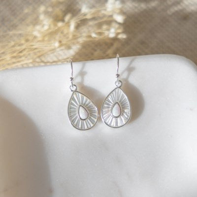 Glee Dewdrop Earring - Silver/Opalite