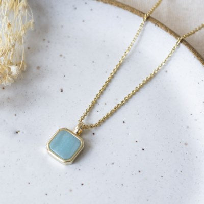 Glee Florence Necklace - Gold/Amazonite