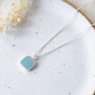Glee Florence Necklace - Silver/Amazonite