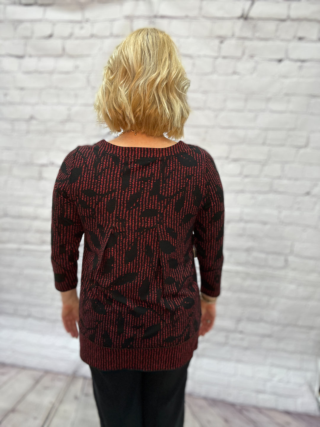 Habitat Dot Tunic w/ Back Pleat H56427-Ruby