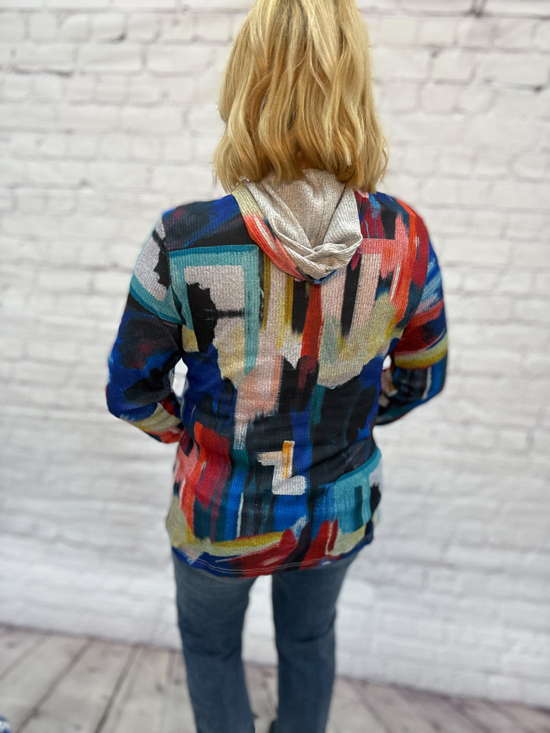 Creations Knit Zip-Front Jacket w/ Hood ART16 - Multi