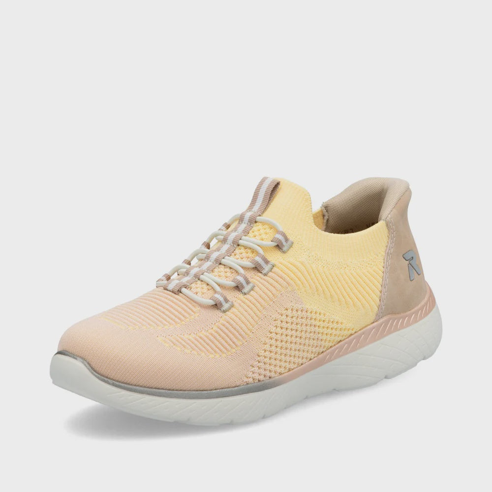 Rieker Slip-On "Ready 2 Go" Knit Sneaker M5066-68 Yellow
