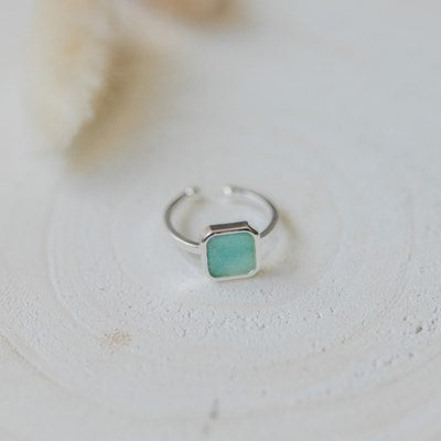 Glee Milan Ring - Silver/Amazonite