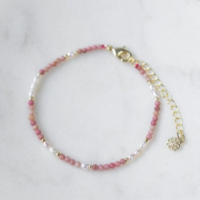 Glee Mira Bracelet - Gold/Pink/Rhodonite/Pearl