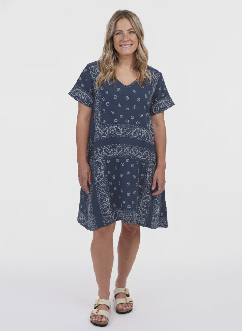 Shannon Passero Bandana Dress 5683-Navy