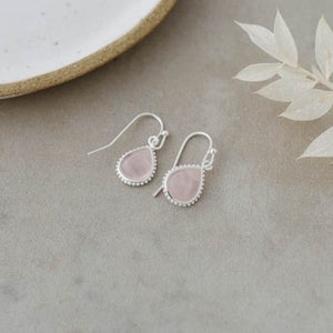 Glee Jewelry Paris Earring - Silver/Rose Quartz