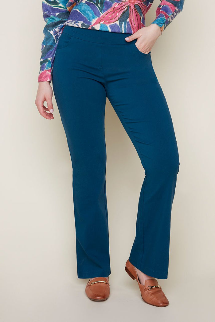 Renuar Pull-On Woven Bootcut Pant R10051-E730-807 Lagoon