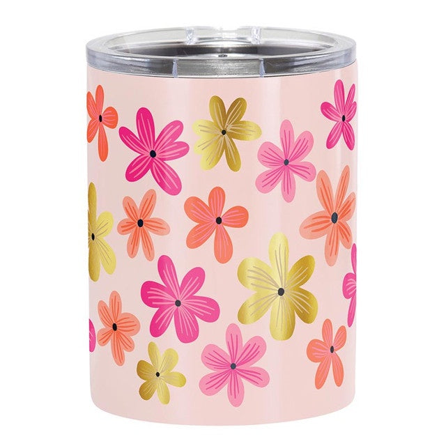 Santa Barbara Floral Tumbler - Pink/Gold Combo