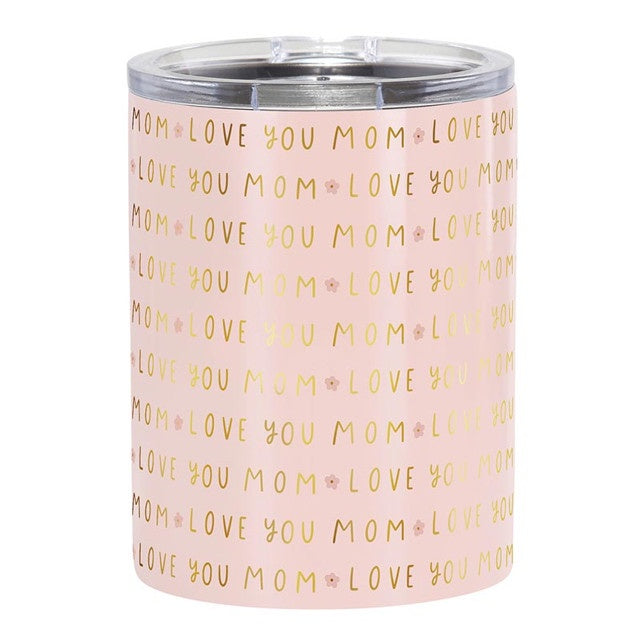 Santa Barbara "Love You Mom" Tumbler - Pink/Gold Combo