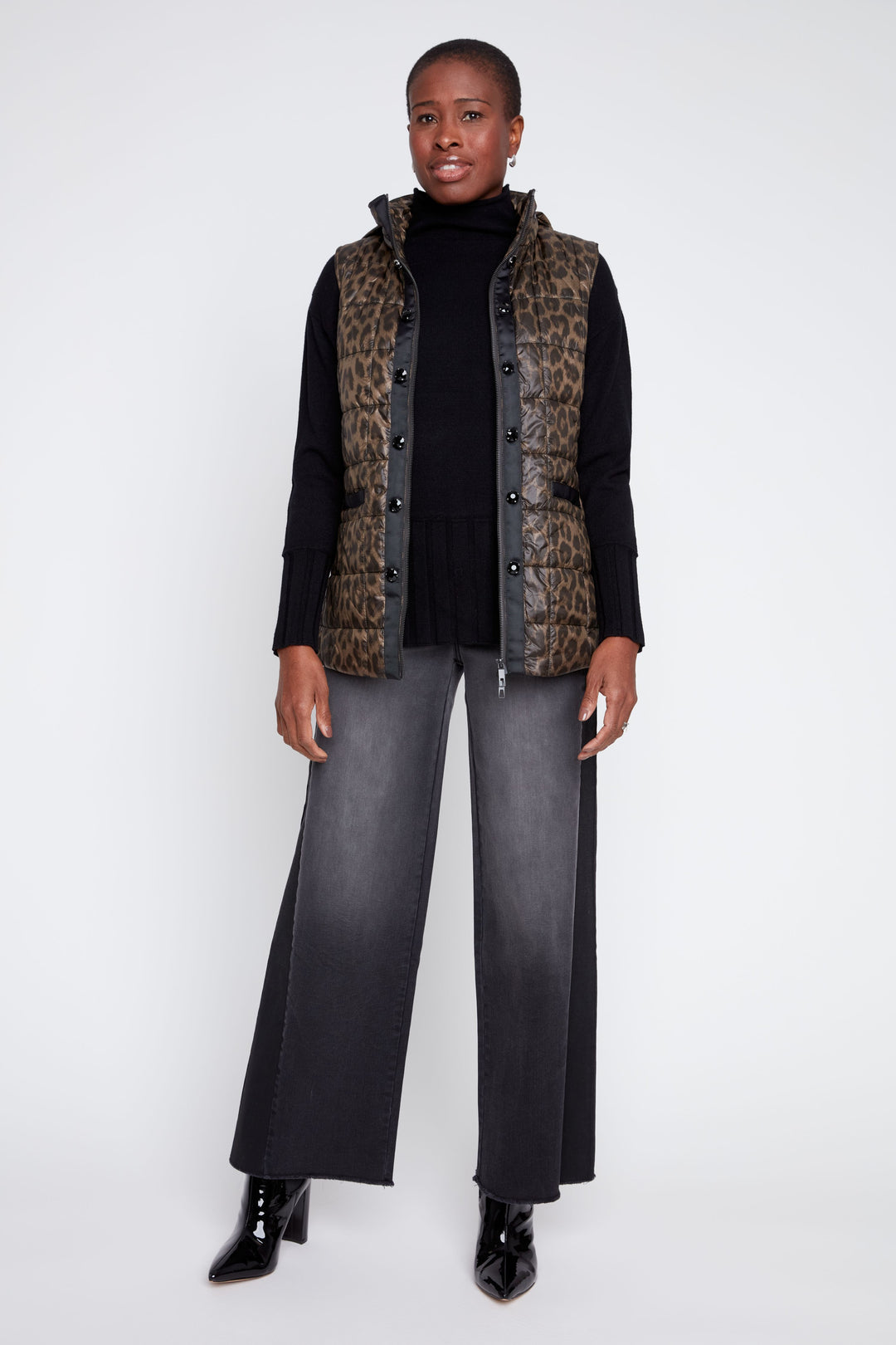 Renuar Quilted Vest R3907L-E3034-LEOPR Leopard Print