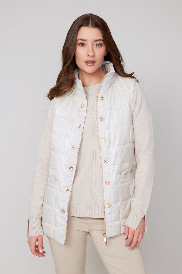 Renuar Quilted Vest R3907L-E3034-80705 Oyster