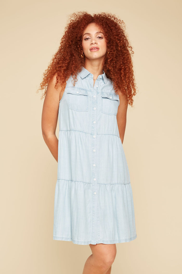 Renuar Woven Tank Dress R4334-E2143-8 Chambray