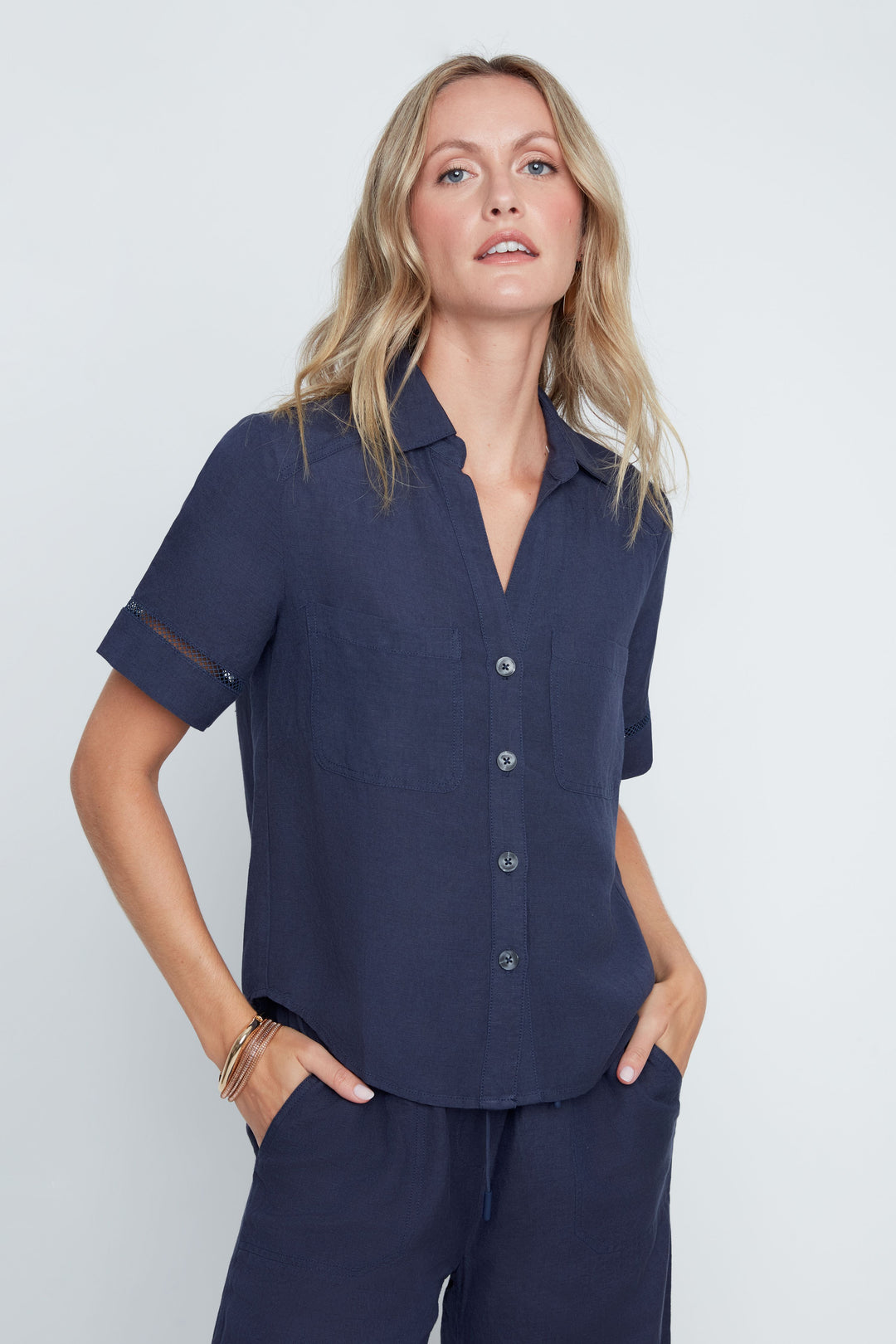 Renuar Woven Blouse R5235-E3075-80832 Indigo